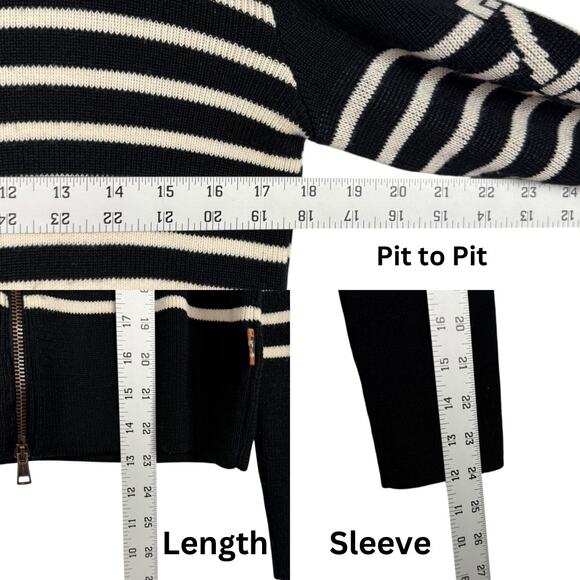 Jean Paul Gaultier JPG Jean's 46 Vintage Y2K Striped Zip Up Wool Knit Sweater 12 - Picture 6 of 10